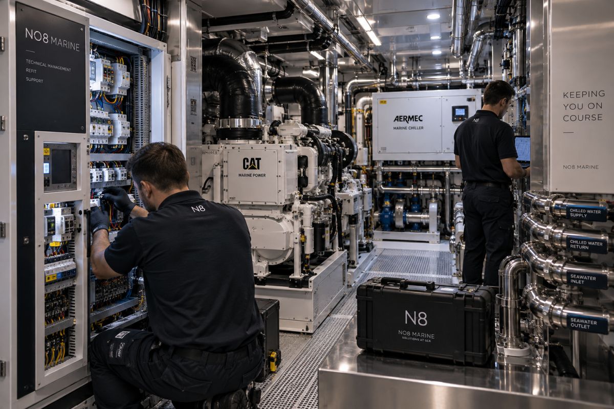 Mega yacht emergency technical support